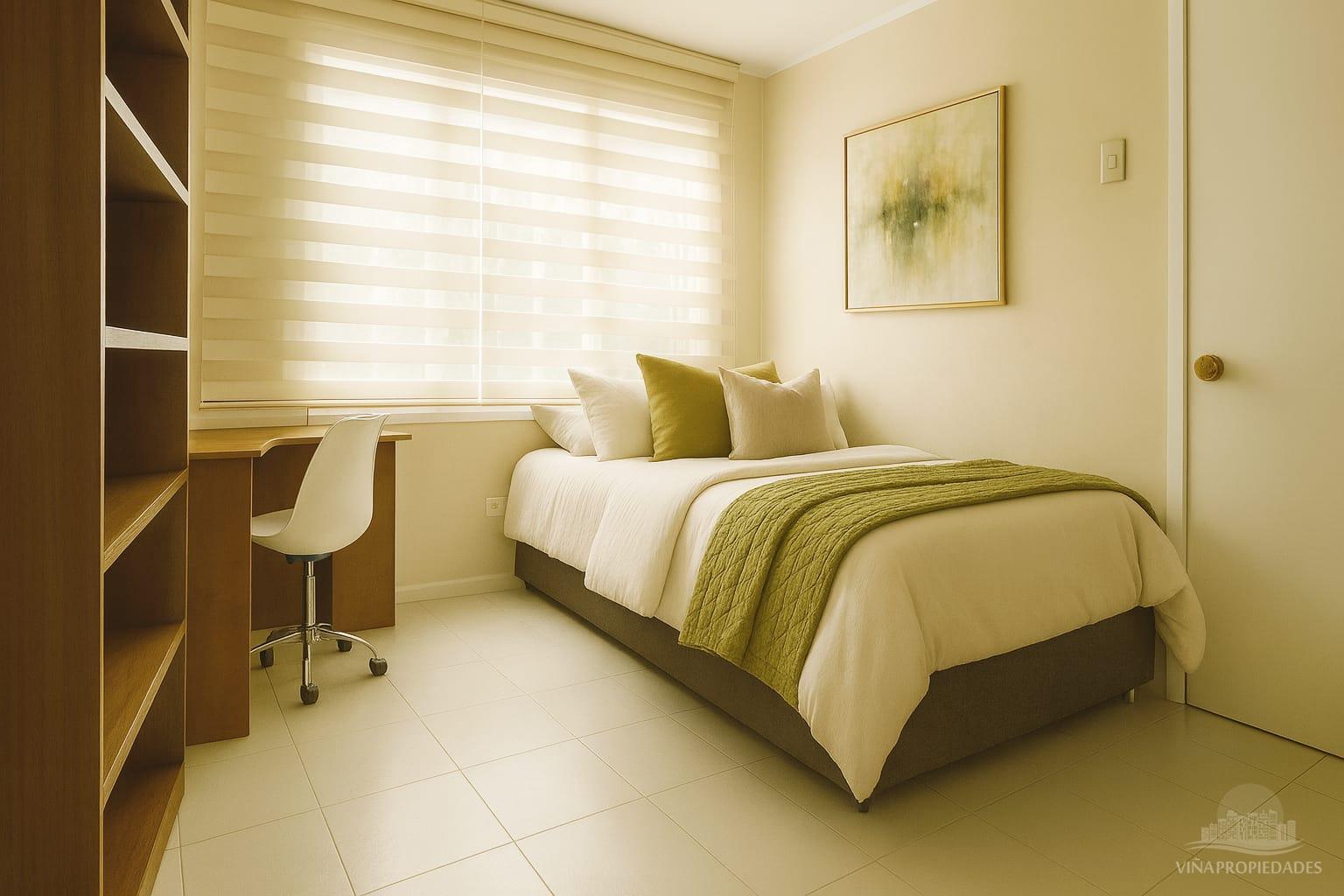 Arriendo habitación amoblada de 6,5 m² con baño privado y clóset empotrado — Agua Santa, Viña del Mar | $300.000 mensual
